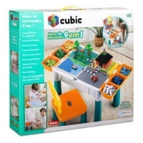 MESA INFANTIL BLOCOS DE MONTAR MESA DE ATIVIDADES 9 EM 1