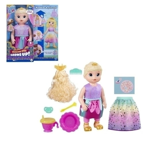 Boneca Baby Alive Princesa Ellie Grows Up Loira Cresce Fala