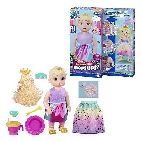 Boneca Baby Alive Princesa Ellie Grows Up Loira Cresce Fala