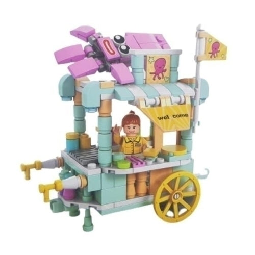 BLOCOS DE MONTAR INFANTIL FOOD PARK CARRINHO DO MAR 167 PEÇAS POLIBRINQ BM017