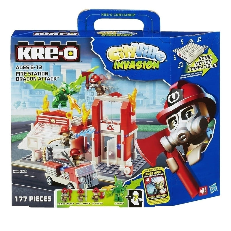 Blocos de montar KRE-O CityVille Invasion Fire Station Dragon Attack Hasbro