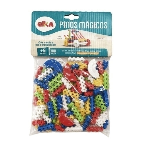 Pinos Mágicos Colorido 483 100 Peças - Elka: o brinquedo que estimula a criatividade e a imaginação!