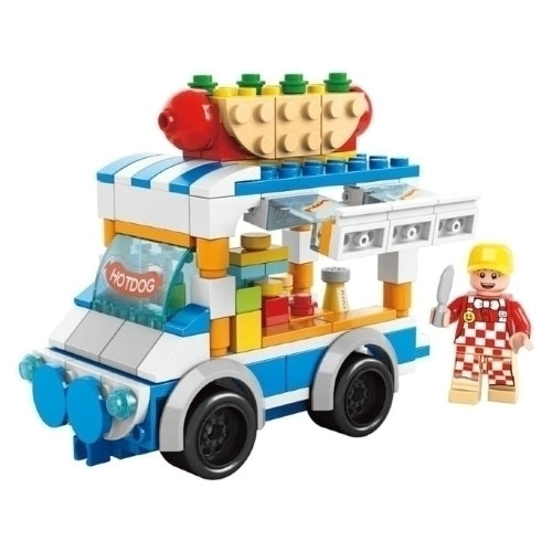 BLOCOS DE MONTAR INFANTIL FOOD PARK DOGÃO TRUCK 167 PEÇAS POLIBRINQ BM017